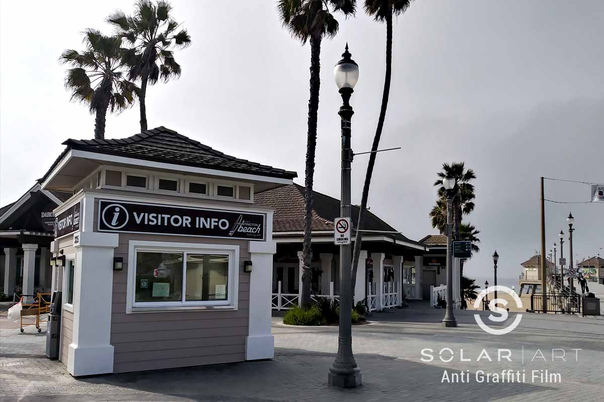 Anti Graffiti Film Installation to the Kiosks in Huntington Beach, California