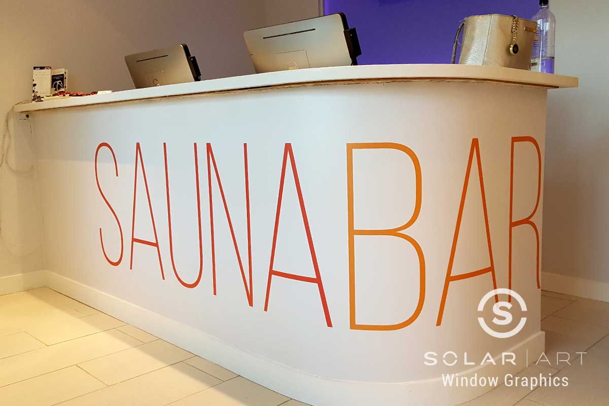 Custom Graphics Installation at Sauna Bar in Los Angeles, California