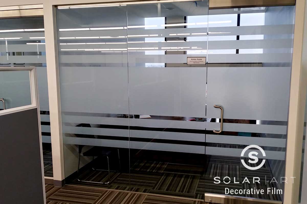 Decorative Privacy Window Film Installation in Buena Park, California