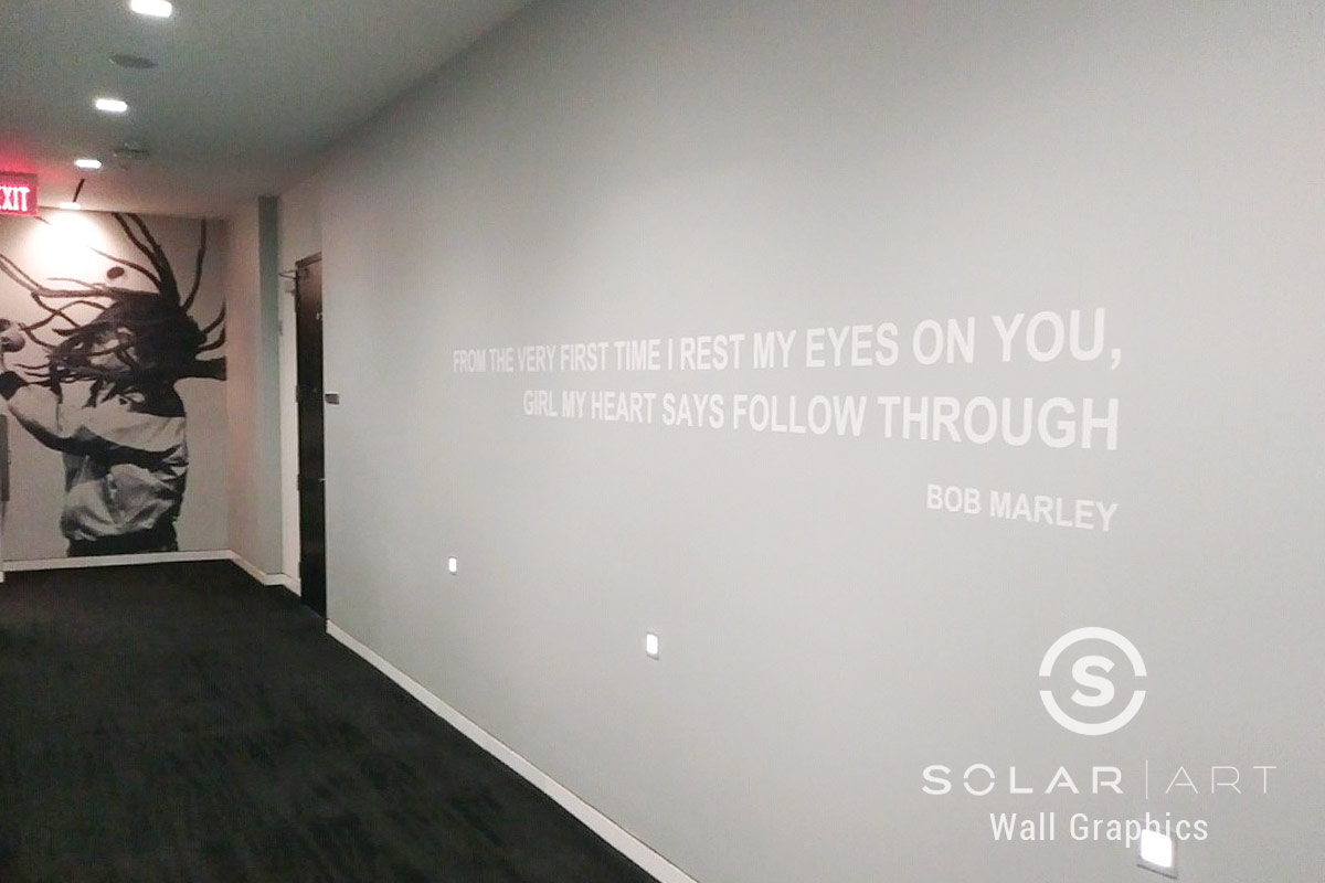 Inspirational Quote Wall Mural Installation at the Hard Rock Hotel in San Diego, CA