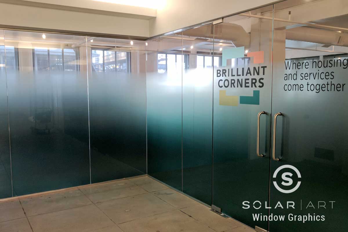 Privacy Window Film Installation to a company called Brilliant Corners in Los Angeles, California