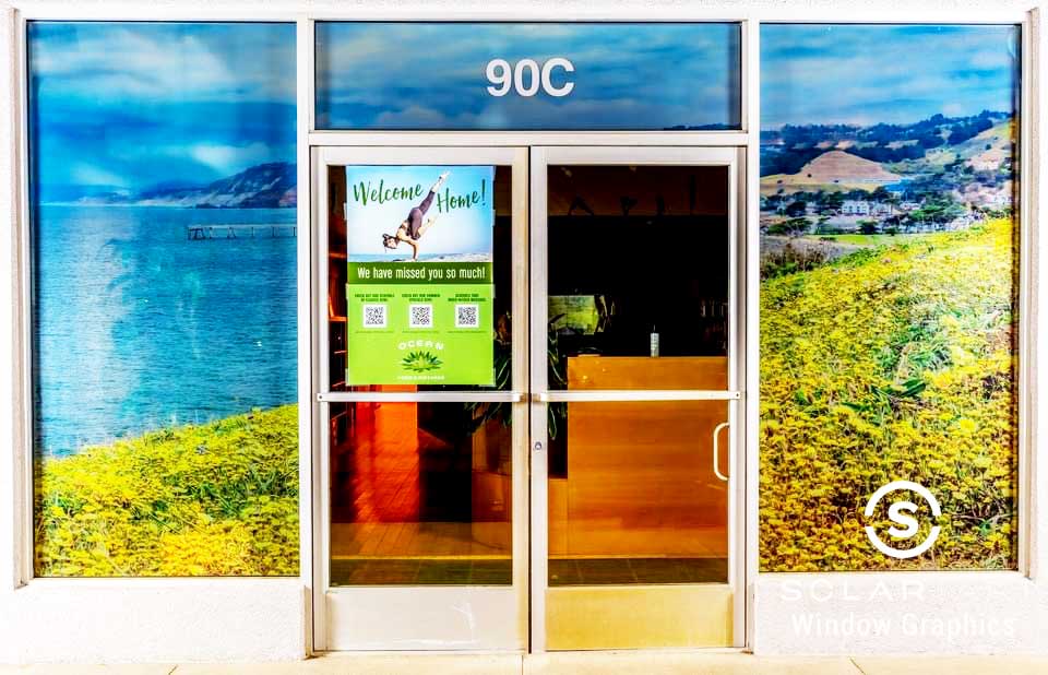 Window Graphics at a Yoga Studio in Pacifica, California